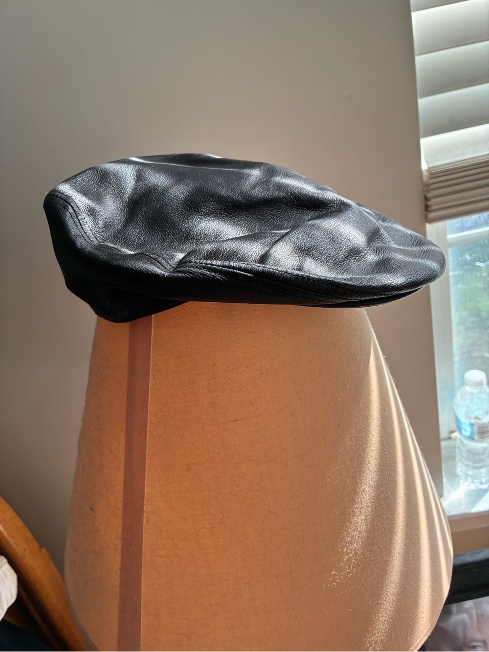 Men's Harley-Davidson Black Leather Flat Cap - Tribal Flame Ivy /Newsboy / Small